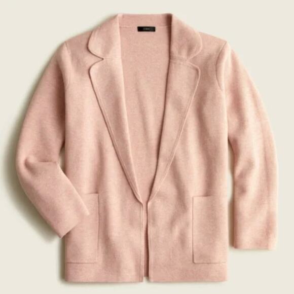 J. CREW Eloise Sweater Blazer Heathered Blossom Pink Sz XS {NN35} - Picture 2 of 7